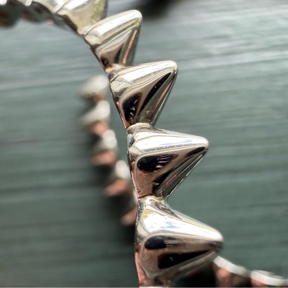 Eddie Borgo Cone Hoops Earrings Silver Spikes - Picture 3 of 7
